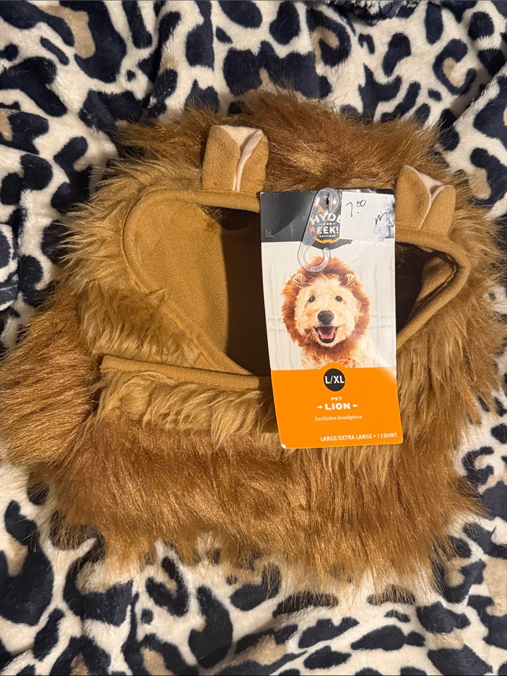 Pet Lion Costume Hood L/XL - Brown Lion Mane